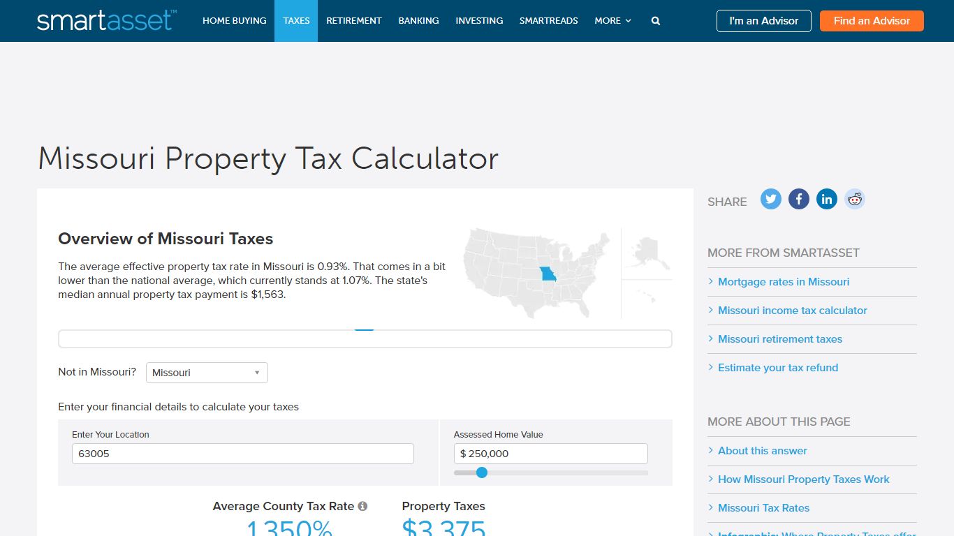 Missouri Property Tax Calculator - SmartAsset